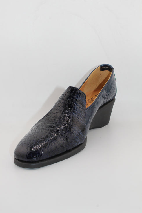 DFC Relax Patent Leather Wedge Loafer Shoes